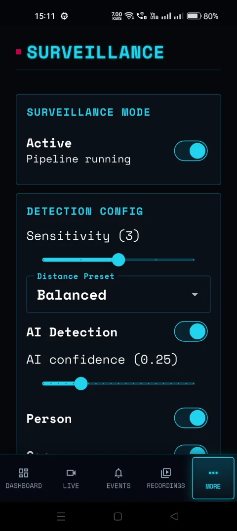 BladeWatch companion app sentry mode settings for a BYD car